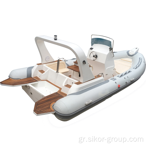 Πιστοποίηση CE Πολυτελή πλευρά 680 Fiberglass Dinghy Φουσκωτά τρυφερά σκάφη προς πώληση